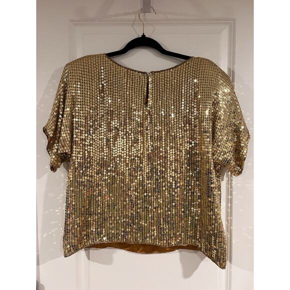 Vintage Exclusive Jainsons International Med gold Sequin 80s/90s shoulder pads - Picture 4 of 5
